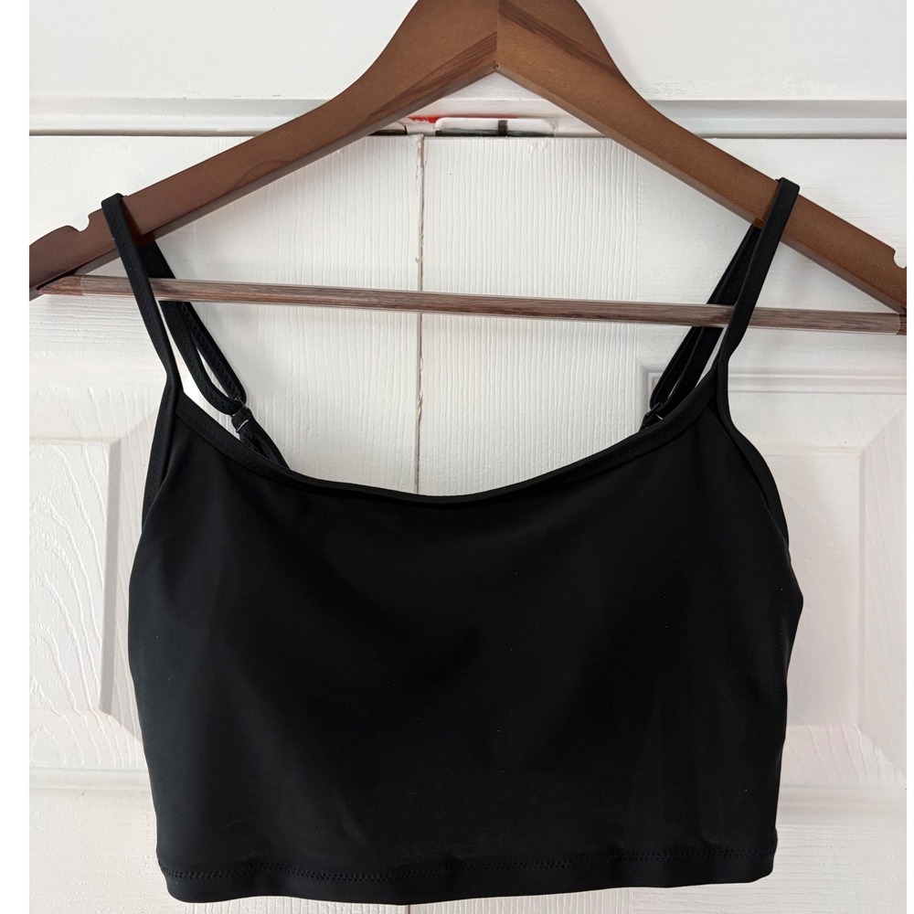 Aerie‎ Womens Scoop Bikini Top Black Solid Adjustable Straps Small NEW 28200152